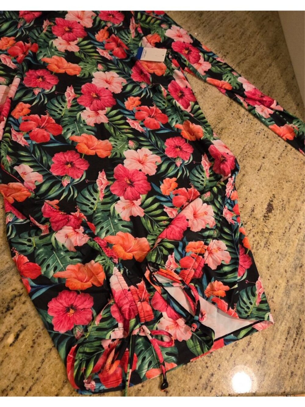 New! Dreamwave Size XL Floral 2 Piece Modest Swim Shirt & Pants UPF 50+ Wide-Leg - Picture 13 of 16